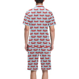 Sausage Pattern Print Design 02 Men's V-Neck Short Pajama Set
