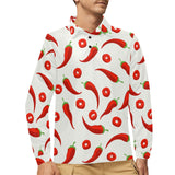 Chili pattern Men's Long Sleeve Polo Shirt