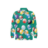 Billiard Ball Pattern Print Design 01 Men's Long Sleeve Polo Shirt