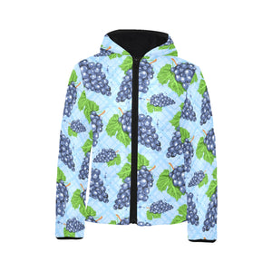 Watercolor grape pattern Kids' Boys' Girls' Padded Hooded Jacket