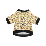 Hamburger Pattern Print Design 01 All Over Print Pet Dog Round Neck Fuzzy Shirt