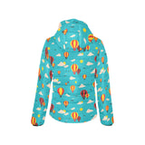 Hot Air Balloon Sky Pattern Women's Padded Hooded Jacket