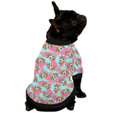 Beagle muzzles turquoise paint splashes pink patte All Over Print Pet Dog Round Neck Fuzzy Shirt