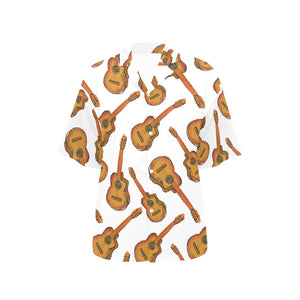 Paint Guitar Pattern Women's All Over Print Hawaiian Shirt