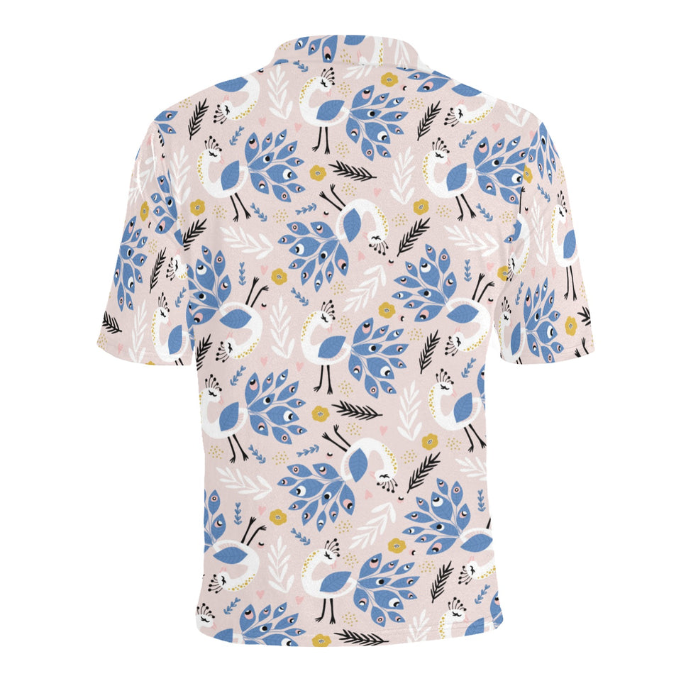 Cute peacock pattern Men's All Over Print Polo Shirt