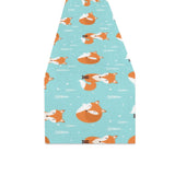 Fox pattern blue b ackground Table Runner