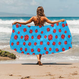 Ladybug Pattern Print Design 02 Beach Towel