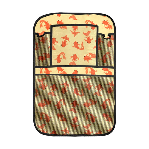 Goldfish Pattern Print Design 02 Car Seat Back Organizer