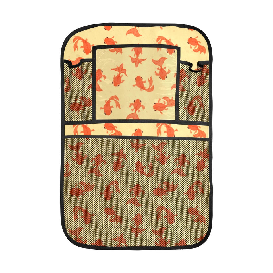 Goldfish Pattern Print Design 02 Car Seat Back Organizer
