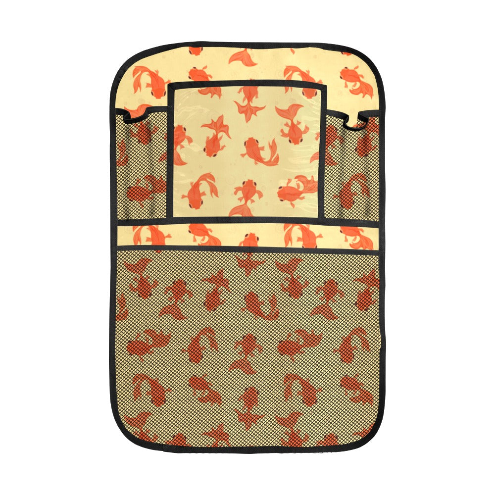Goldfish Pattern Print Design 02 Car Seat Back Organizer