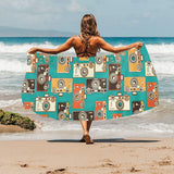Camera Pattern Print Design 03 Beach Towel