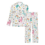 Colorful unicorn pattern Men's Long Pajama Set