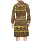 Egypt Hieroglyphics Pattern Print Design 03 Men's Long Sleeve Belted Night Robe