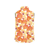 Orange yellow orchid flower pattern background Men's Padded Vest
