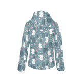 Cute rabbit pattern Women's Padded Hooded Jacket