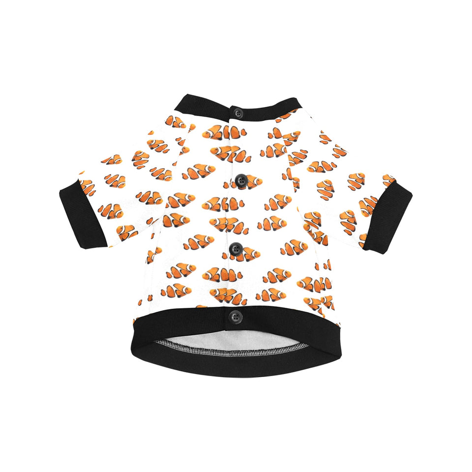 Clown Fish Pattern Print Design 03 All Over Print Pet Dog Round Neck Fuzzy Shirt