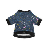 space pattern with planets, comets, constellations All Over Print Pet Dog Round Neck Fuzzy Shirt