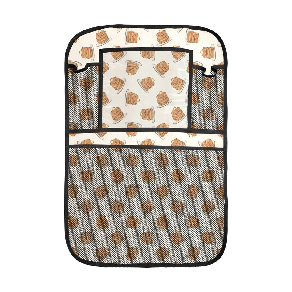 Pancake Pattern Print Design 01 Car Seat Back Organizer