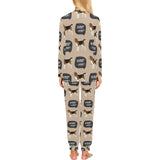 Beagle pattern Women's All Over Print Pajama Set