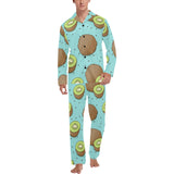 Kiwi blue background Men's Long Pajama Set