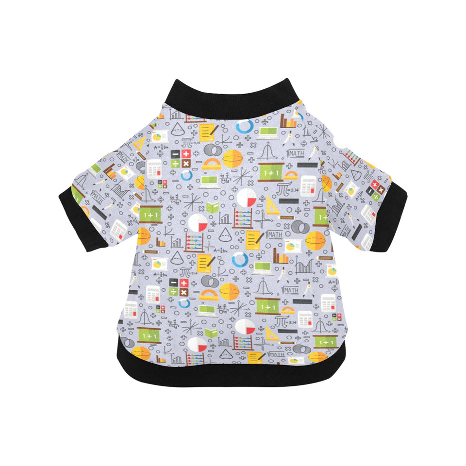 Math Pattern Print Design 04 All Over Print Pet Dog Round Neck Fuzzy Shirt