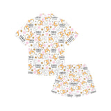 Corgi Dog Pattern Kids' Boys' Girls' V-Neck Short Pajama Set