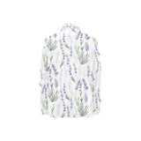 Hand painting Watercolor Lavender Women's Long Sleeve Polo Shirt