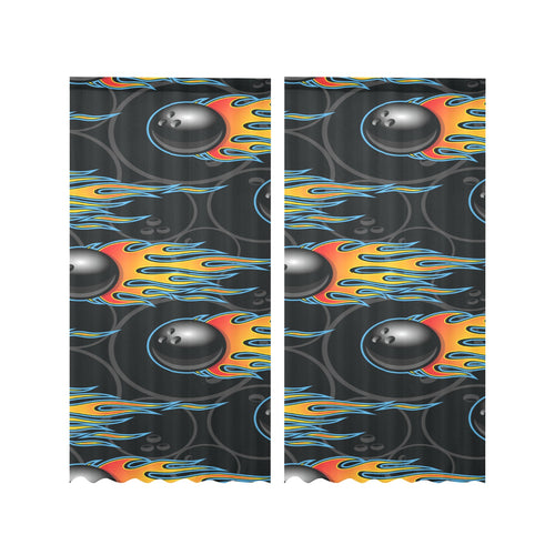 Bowling balls flame pattern Gauze Curtain