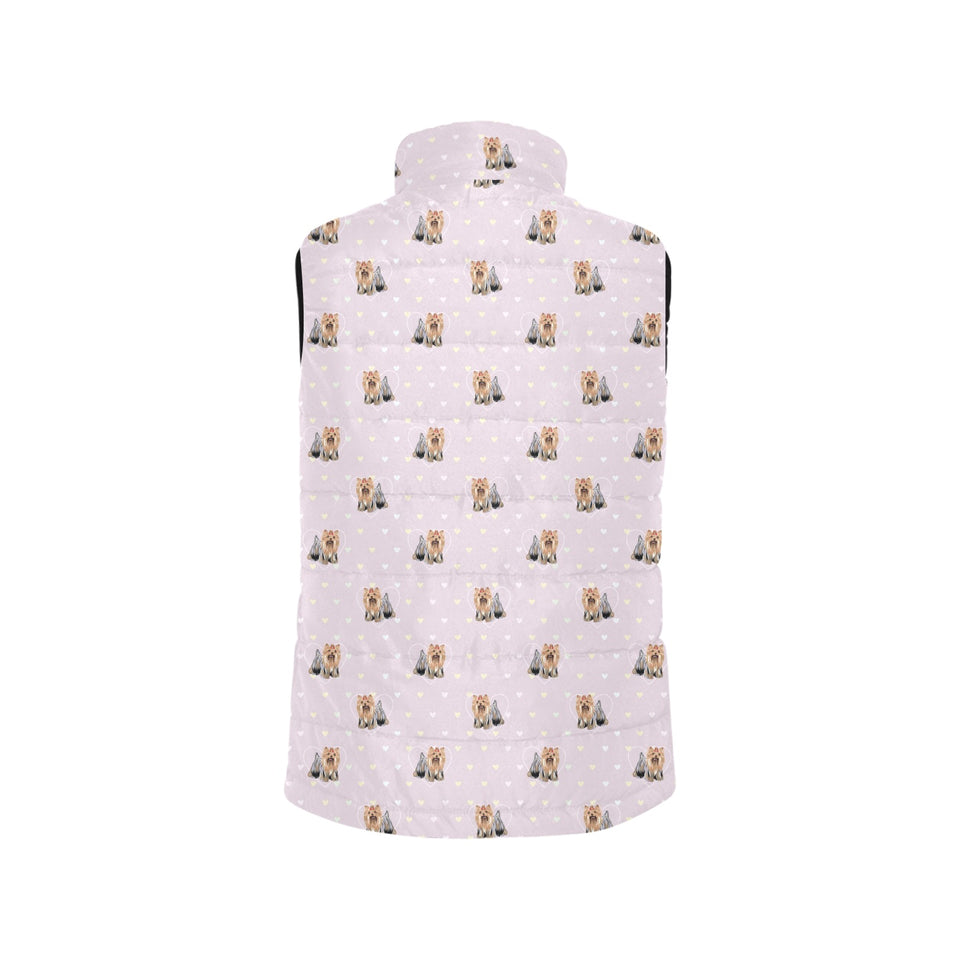 Yorkshire Terrier Pattern Print Design 02 Men's Padded Vest
