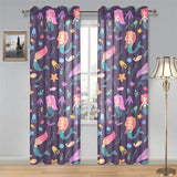 beautiful mermaid Fish jellyfish algae other marin Gauze Curtain