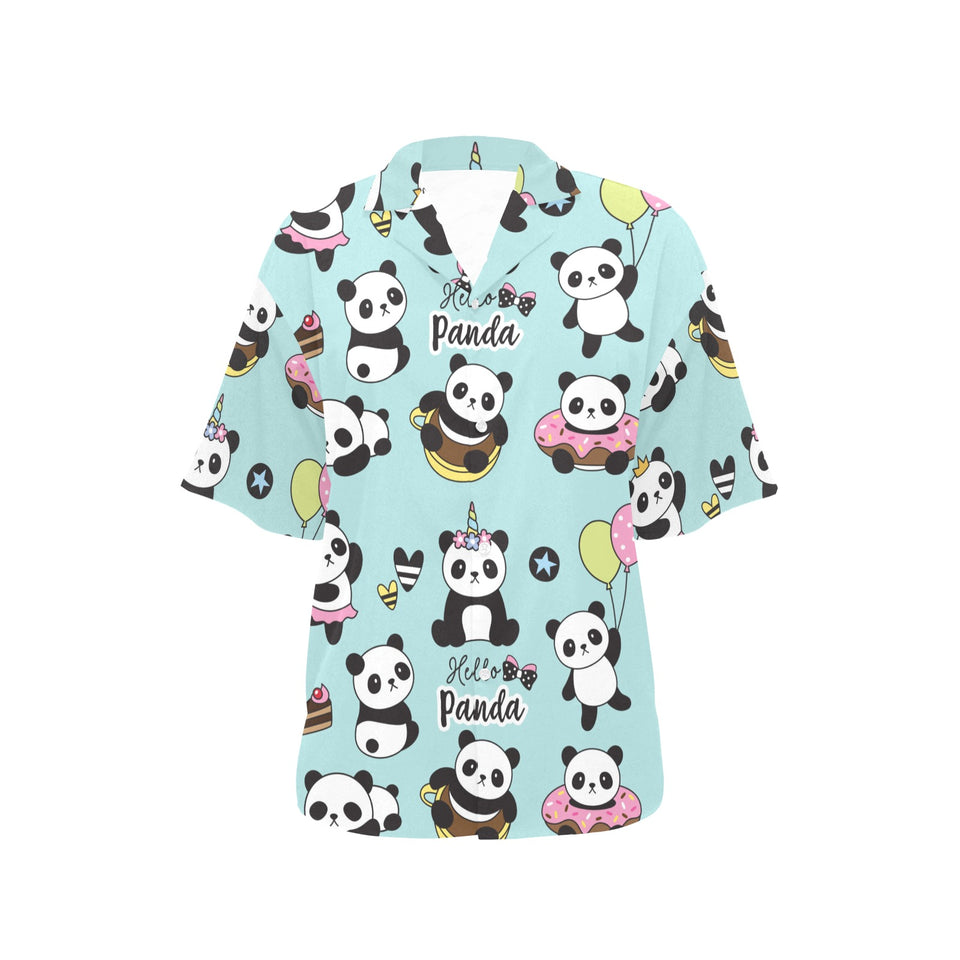 Cute baby panda pattern Women's All Over Print Hawaiian Shirt