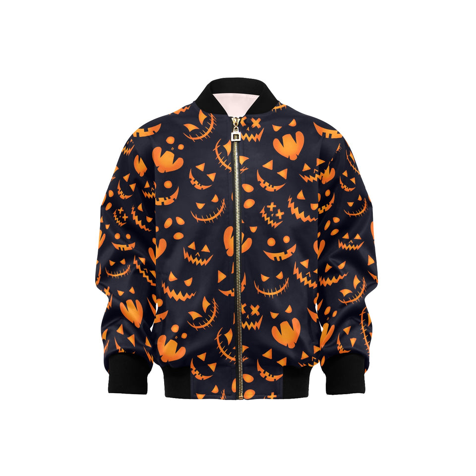 Halloween pattern Pumpkin background Kids' Boys' Girls' Bomber Jacket