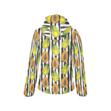 papaya design pattern Women's Padded Hooded Jacket