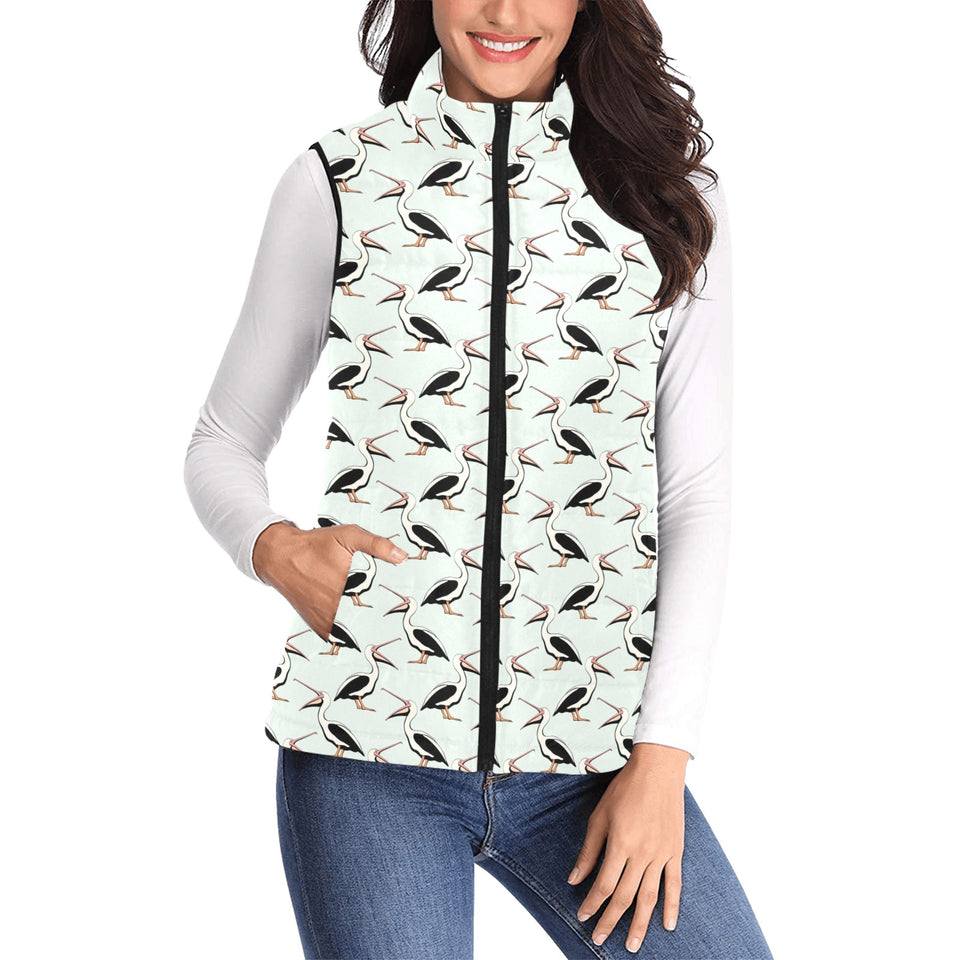 Pelican Pattern Print Design 02 Women's Padded Vest