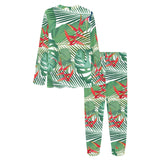 heliconia palm and monstera leaves pattern Women's All Over Print Pajama Set