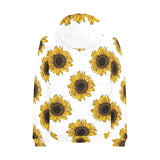 sunflowers design pattern Men's Padded Hooded Jacket
