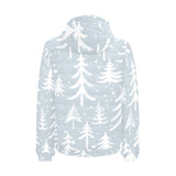 Christmas tree winter forest pattern Men's Padded Hooded Jacket