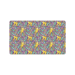 Cute yellow monkey leaves pattern Doormat