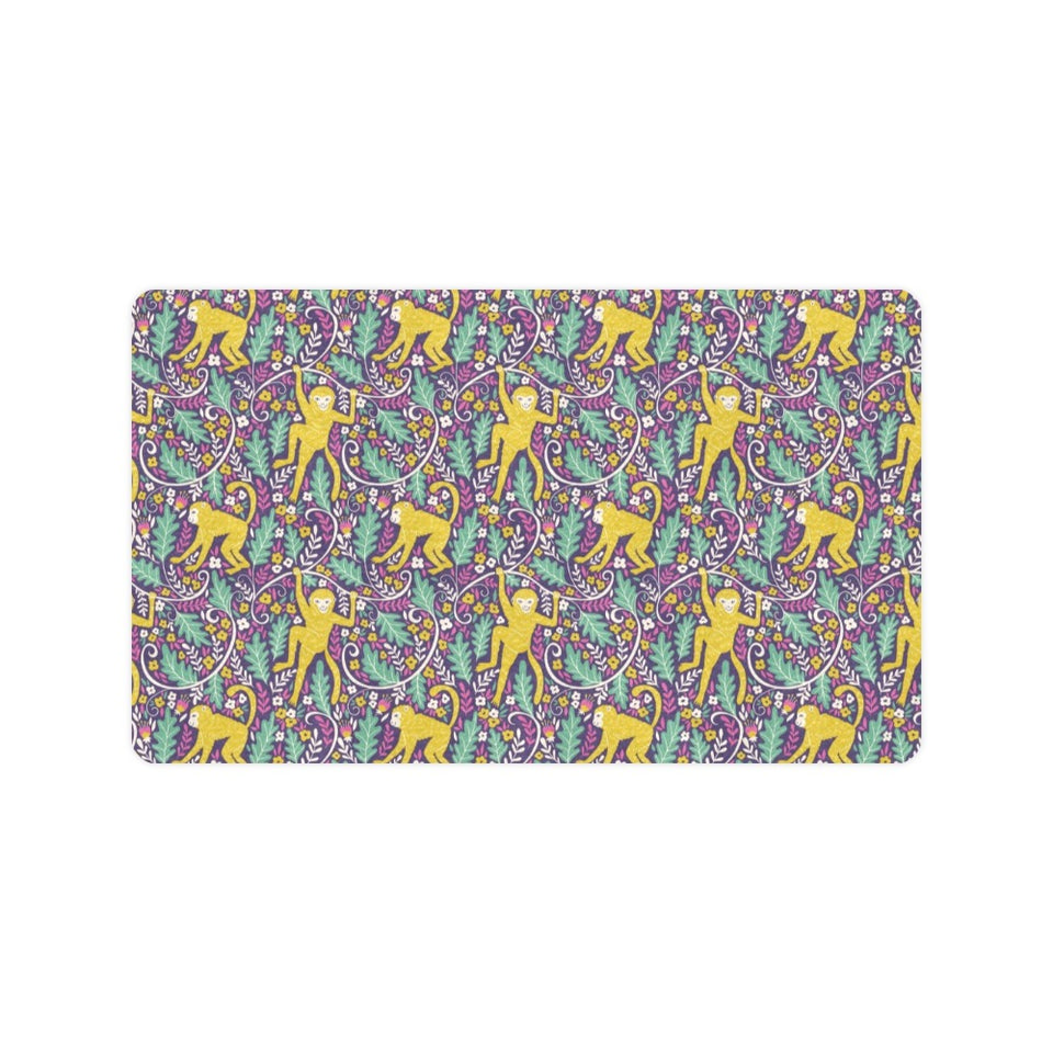 Cute yellow monkey leaves pattern Doormat