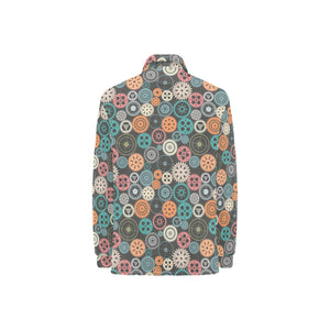 Gear Pattern Print Design 05 Women's Long Sleeve Polo Shirt
