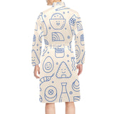 Cute sushi icon pattern Men's Long Sleeve Belted Night Robe