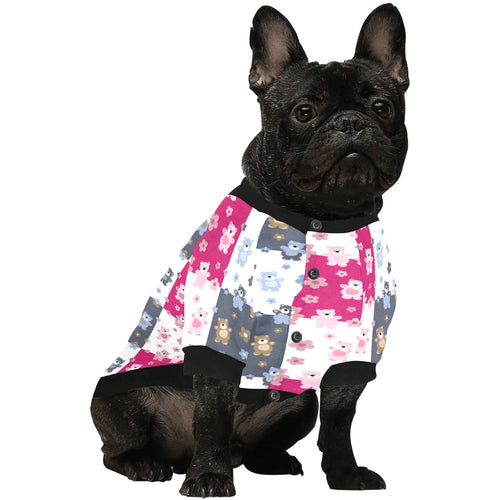 Teddy Bear Pattern Print Design 03 All Over Print Pet Dog Round Neck Fuzzy Shirt
