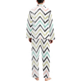 zigzag chevron paint pattern Men's Long Pajama Set