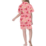 Cake cherry pattern Kids' Boys' Girls' V-Neck Short Pajama Set