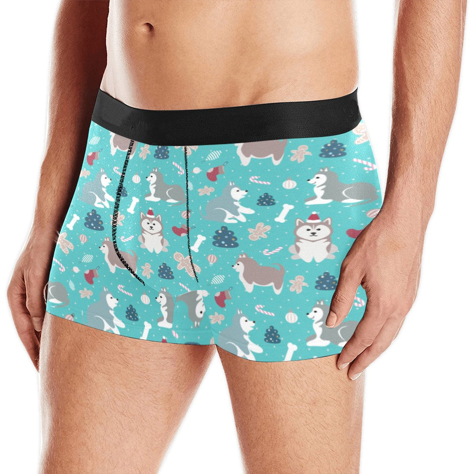 Christmas cute siberian husky puppie pattern Men's All Over Print Boxer Briefs Men's Underwear