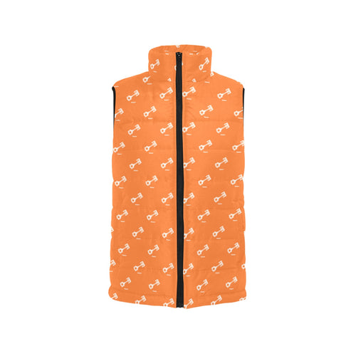Engine Piston Orange Background Pattern Design 05 Women's Padded Vest