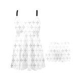 Airplane print pattern Chest Sexy Pleated Two Piece Swim Dress