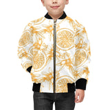 hand drawn orange fruit pattern Kids' Boys' Girls' Bomber Jacket