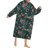 Snake forest pattern Blanket Robe with Sleeves