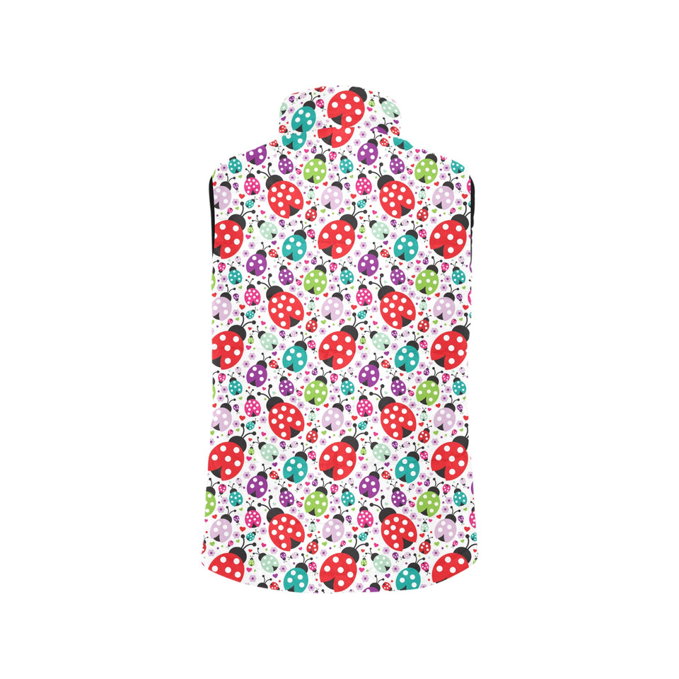 Ladybug Pattern Print Design 03 Men's Padded Vest